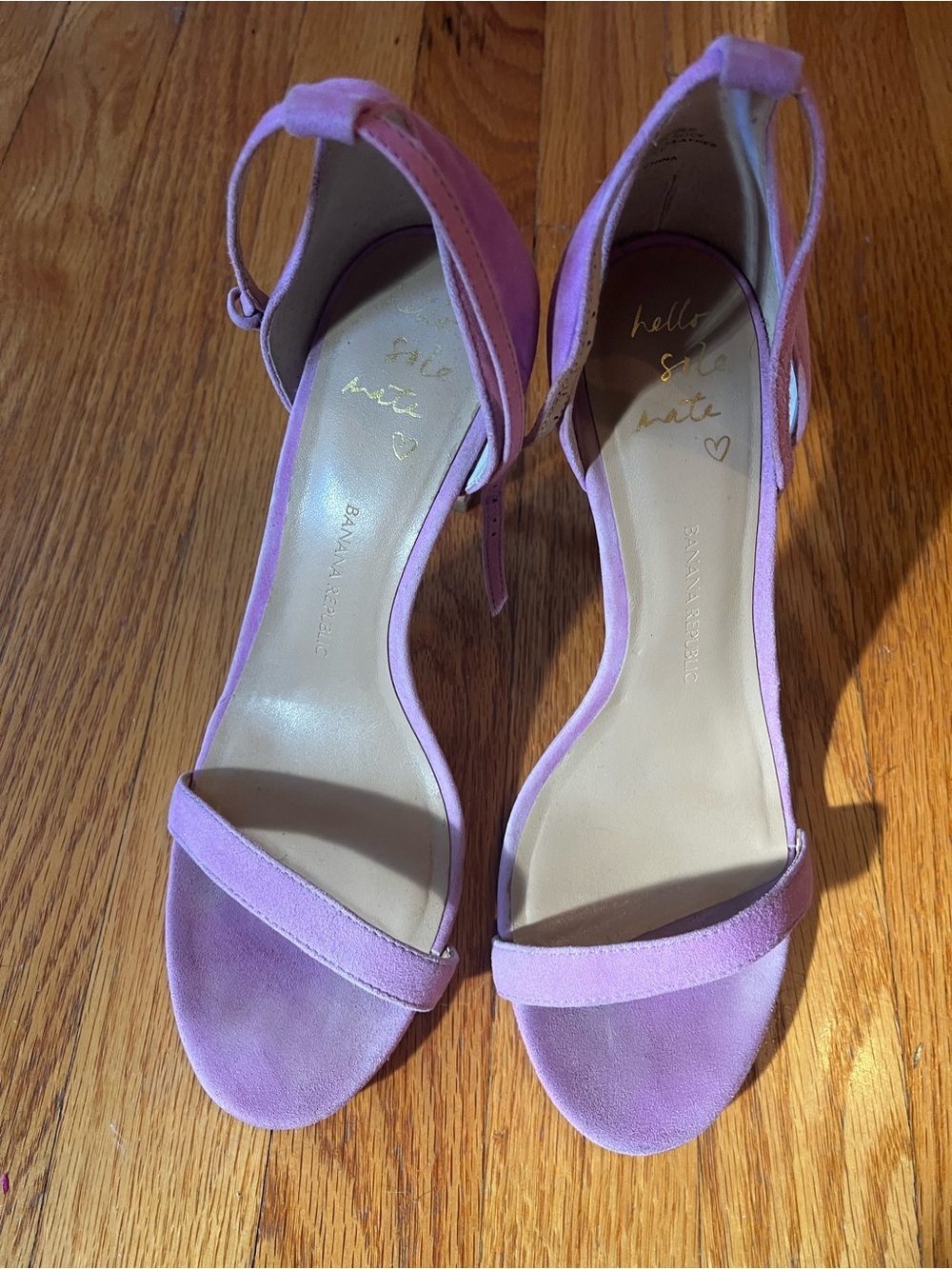Banana Republic Lavender Suede Ankle-Strap Heels